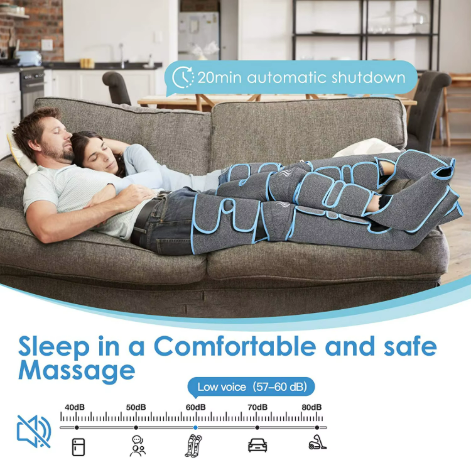 360° Air Pressure Leg Massager for Blood Circulation, Muscle Relaxation & Lymphatic Drainage